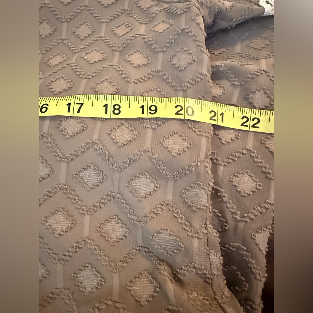 VaVa by Joy Han Bohemian Dress Taupe Big Bell Sleeves Size L Lace Trim Lined - Picture 11 of 14